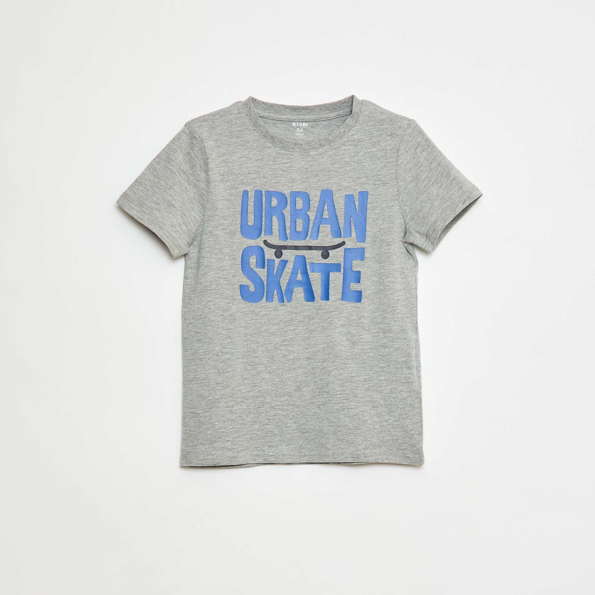 T-shirt imprimé GRIS/BLEU