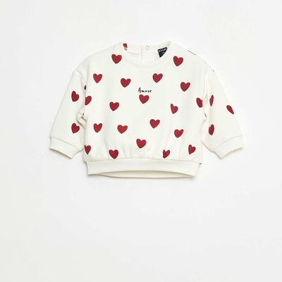 Pull polaire à motif BLANC