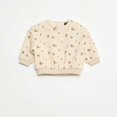 Pull polaire à motif BEIGE