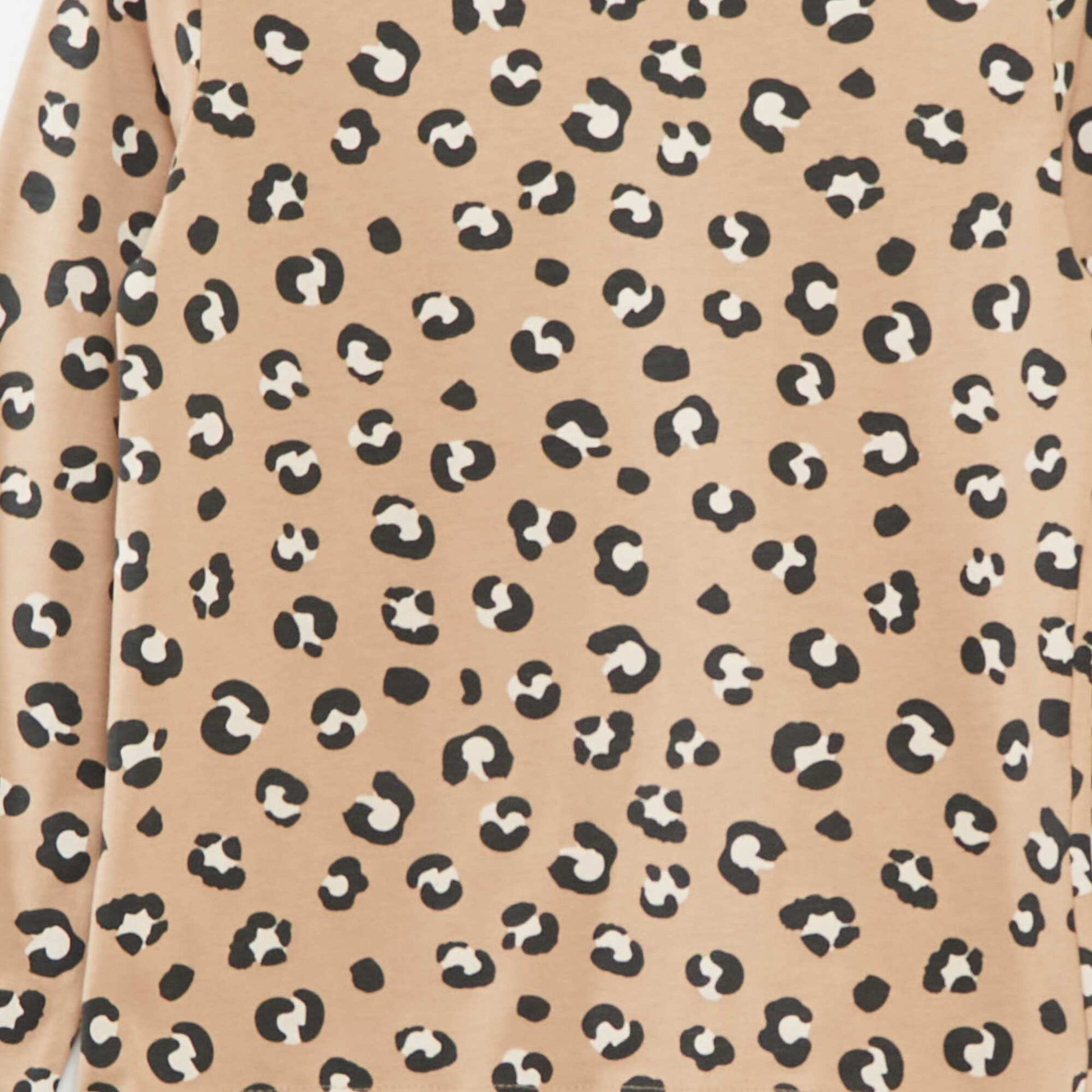 Lot de 3 t-shirts à manches longues et col rond BEIGE