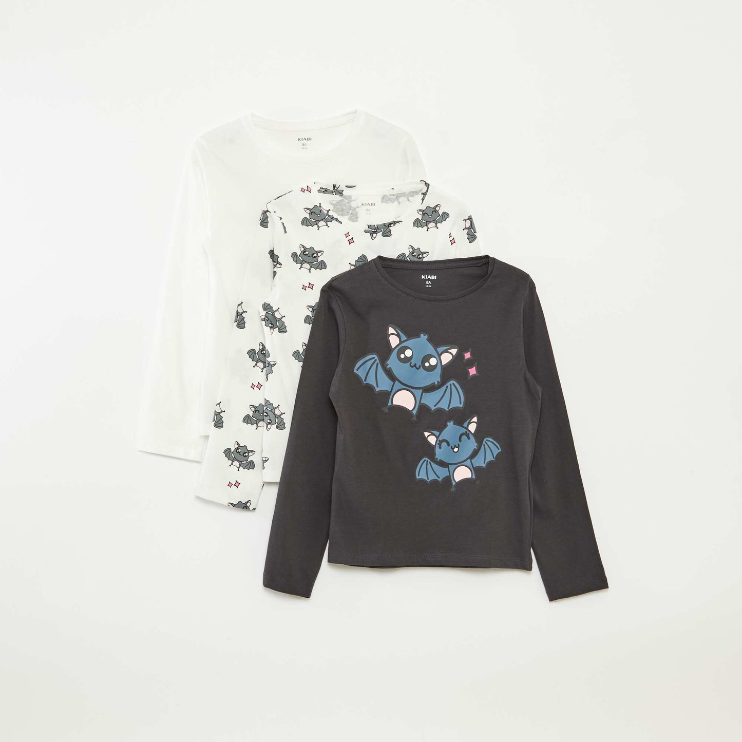 Lot de 3 t-shirts à manches longues et col rond NOIR