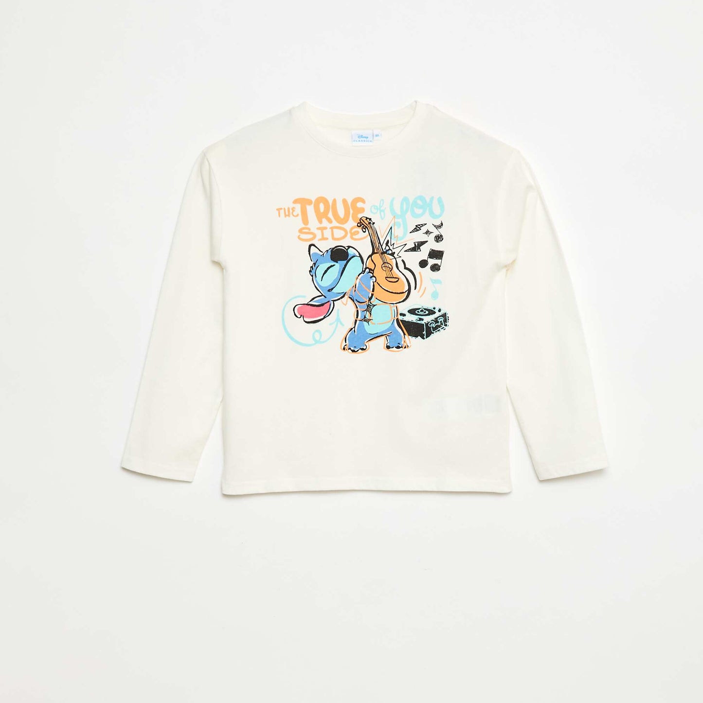 Tee-shirt 'Stitch' 'Disney' à manches longues BLANC
