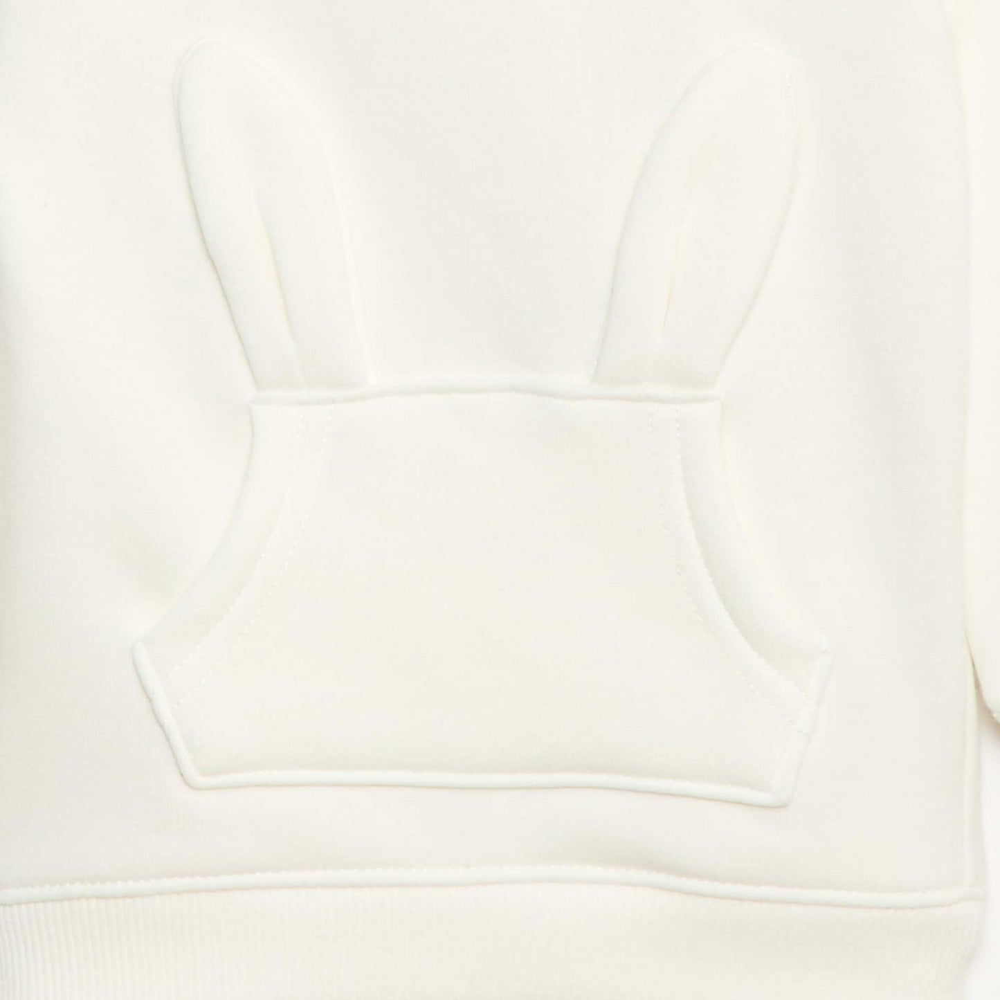 Sweat à capuche en molleton animé lapin BLANC
