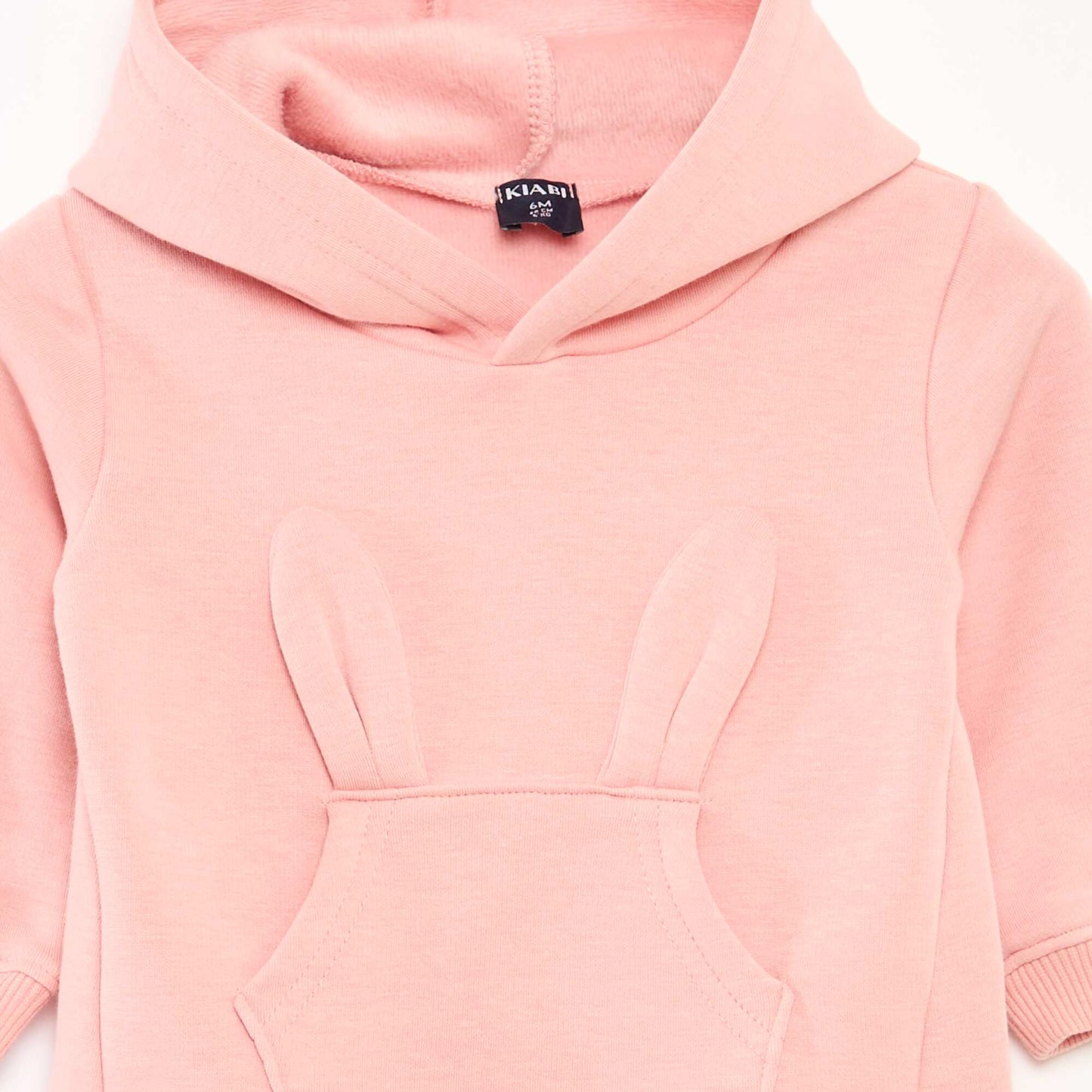Sweat à capuche en molleton animé lapin ROSE