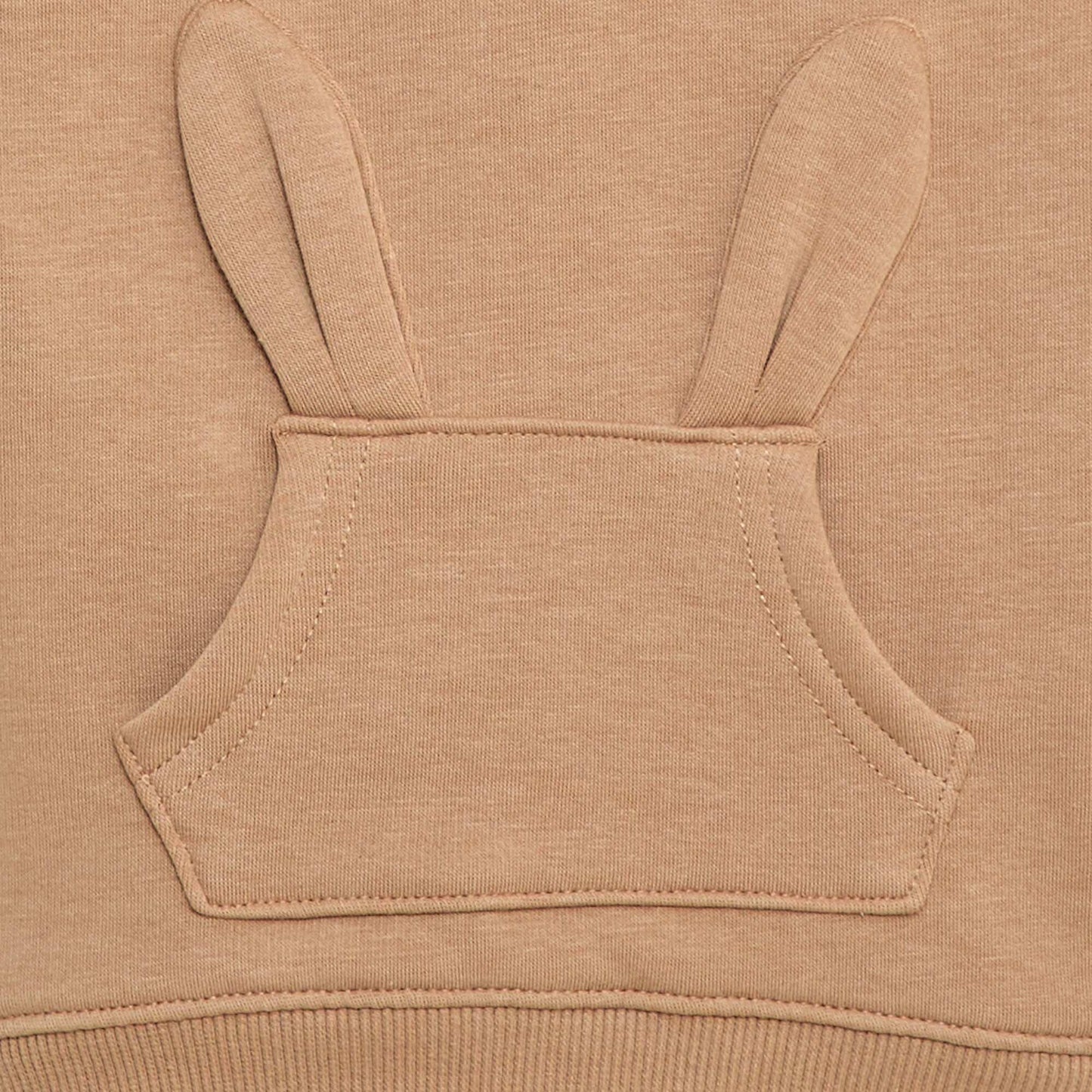 Sweat à capuche en molleton animé lapin MARRON