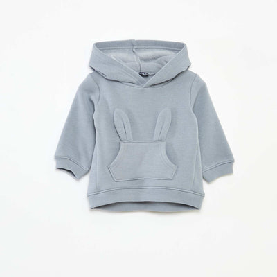 Sweat à capuche en molleton animé lapin BLEU