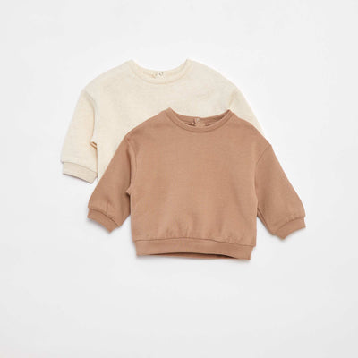 Lot de 2 sweats unis oversize BEIGE