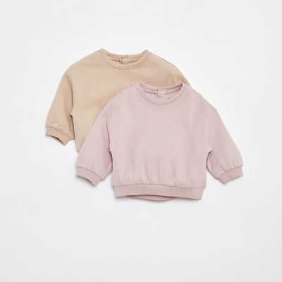 Lot de 2 sweats unis oversize BEIGE