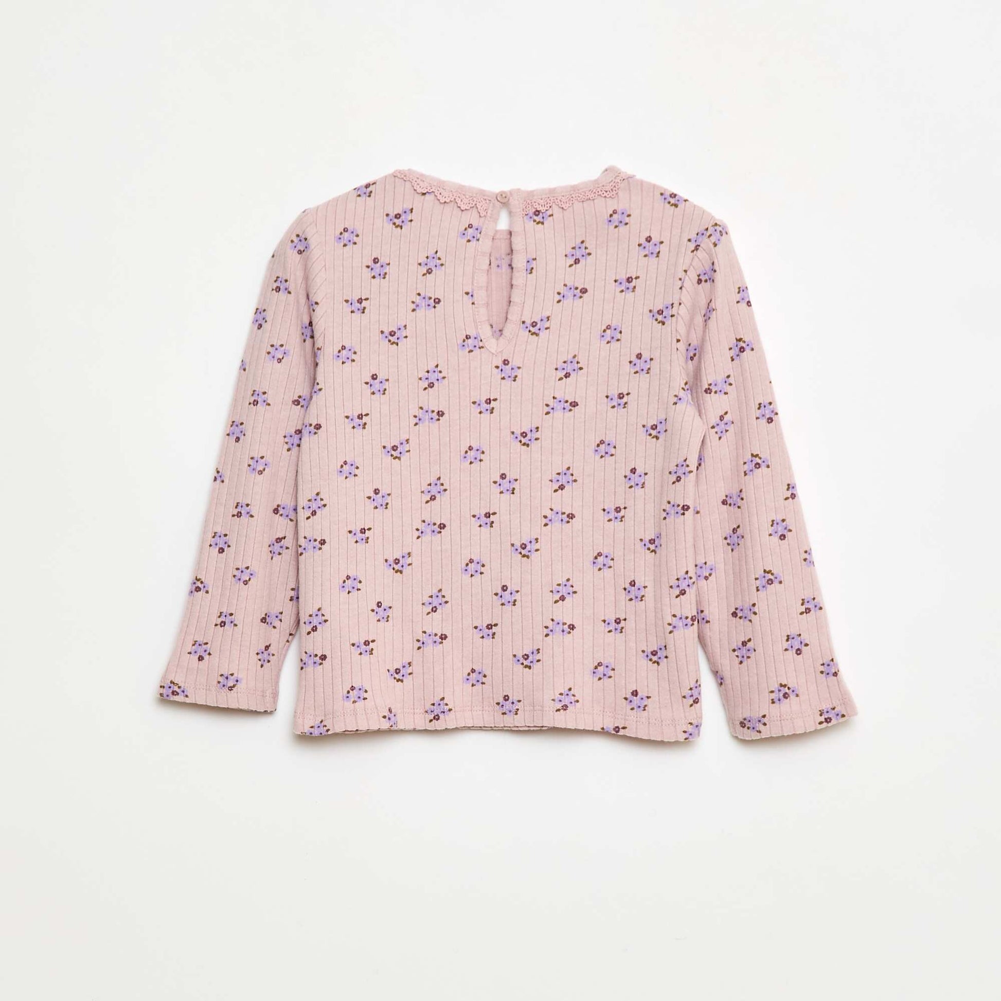 T-shirt en maille côtelée ROSE