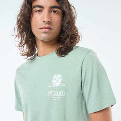 T-shirt imprimé à manches courtes et col rond VERT