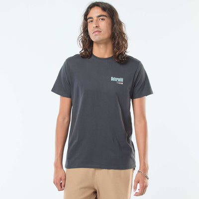 T-shirt imprimé à manches courtes et col rond GRIS
