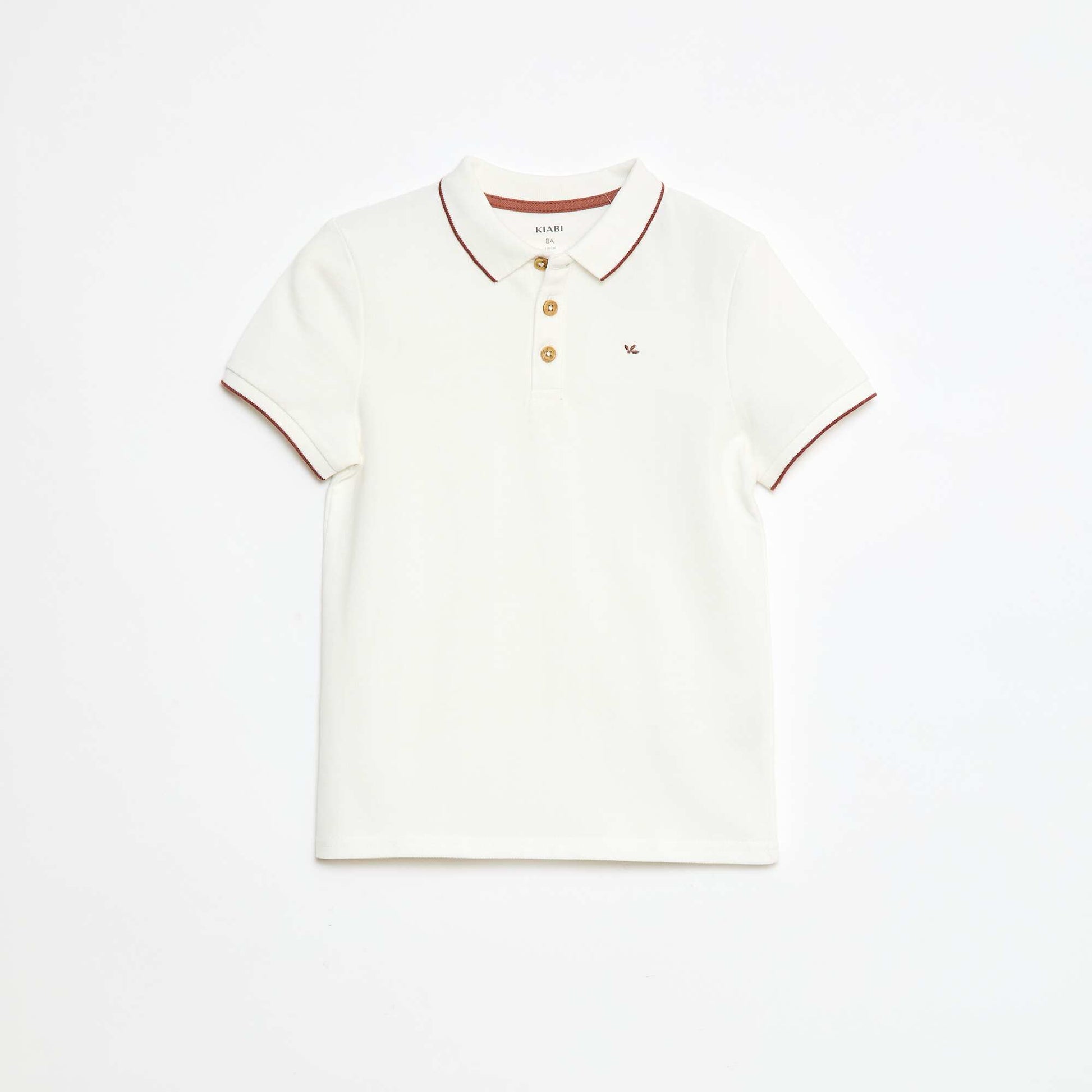 Polo en coton piqué BLANC