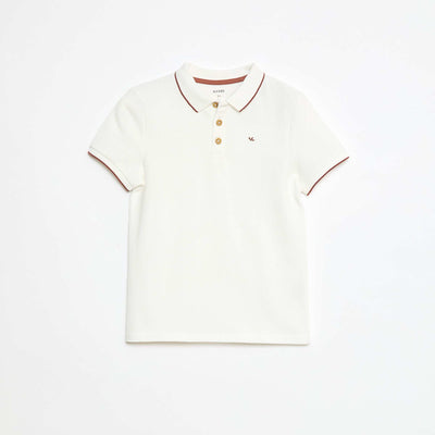 Polo en coton piqué BLANC