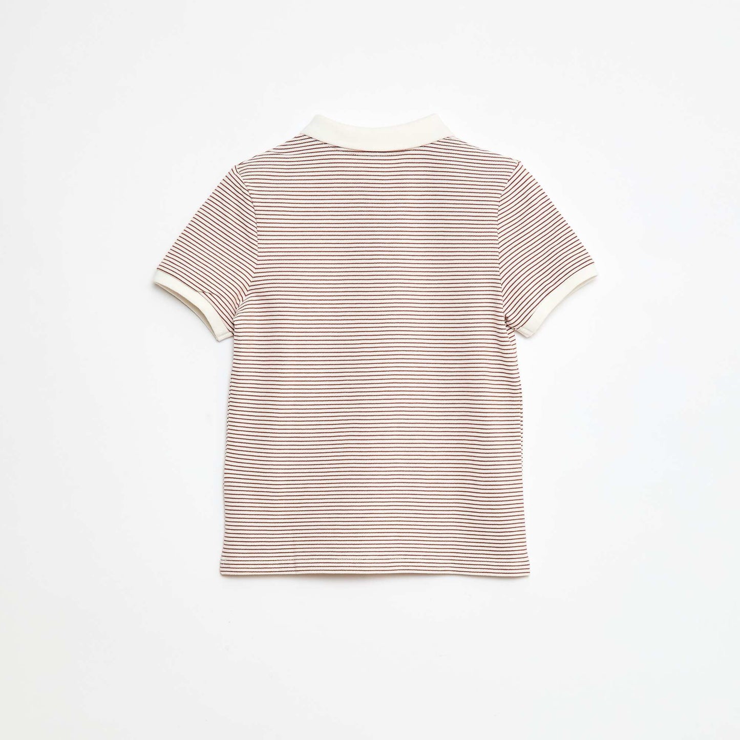 Polo en coton piqué MARRON/BLANC