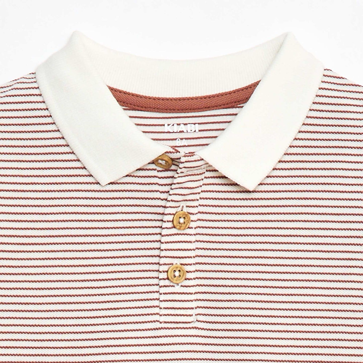 Polo en coton piqué MARRON/BLANC