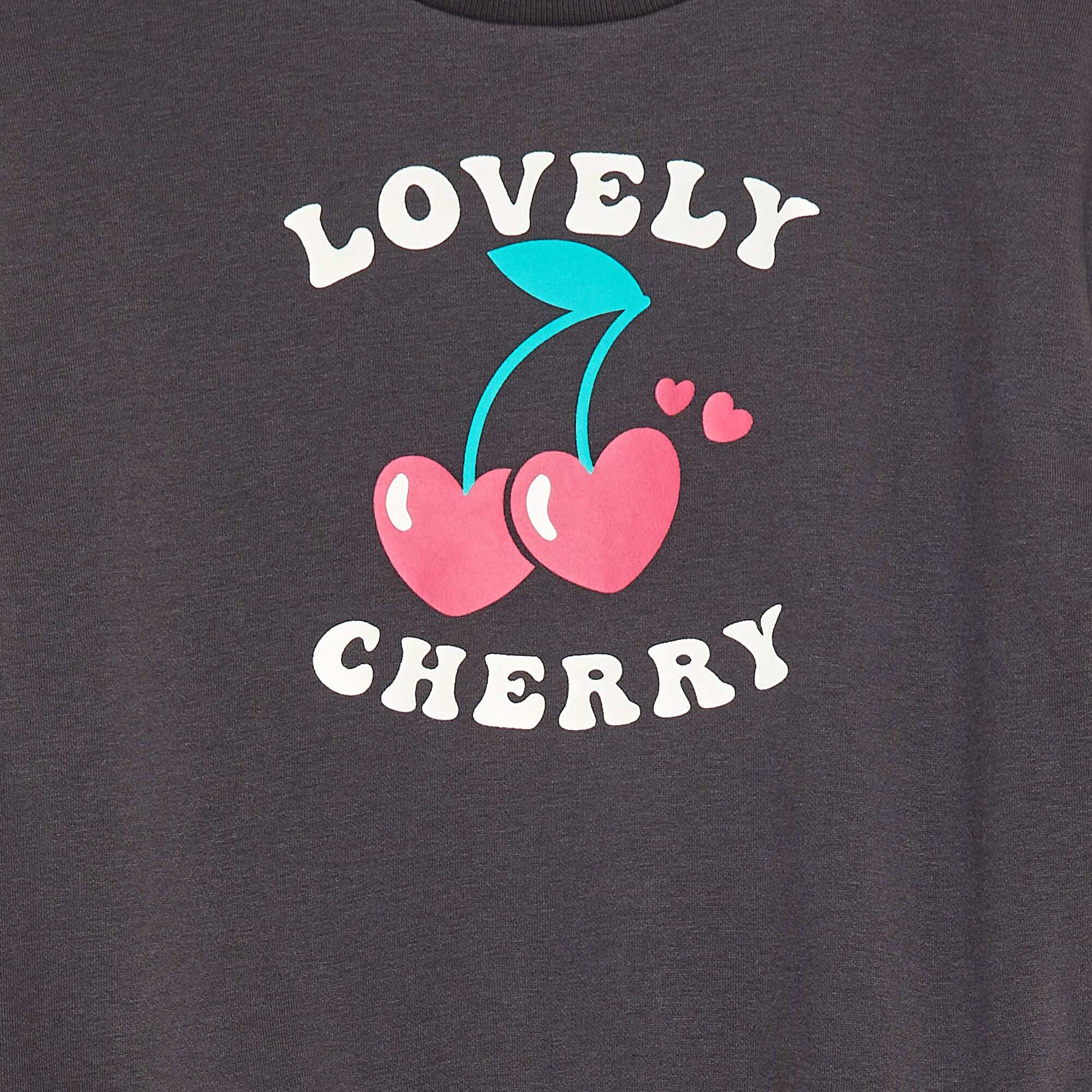 Sweat à manches longues avec imprimé NOIR