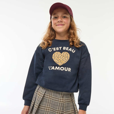 Sweat à manches longues avec imprimé BLEU