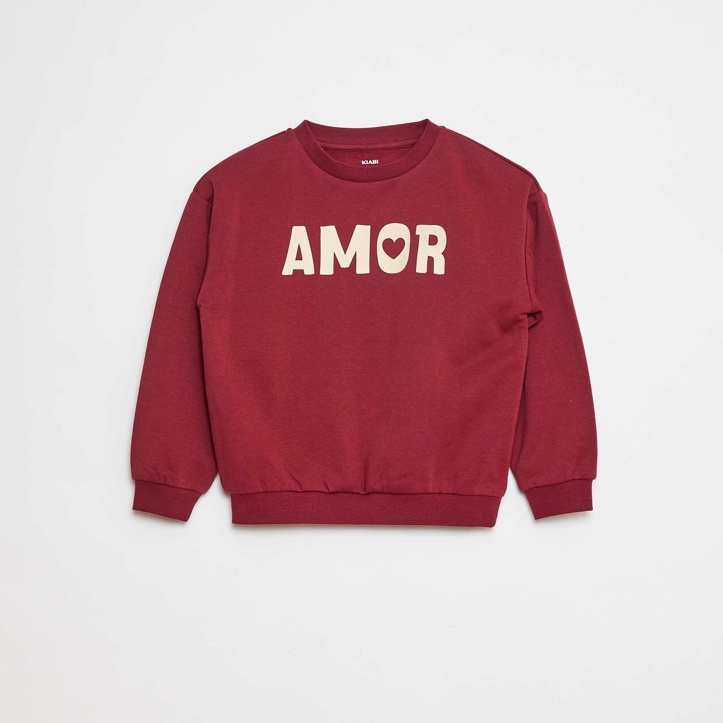 Sweat à manches longues avec imprimé ROUGE