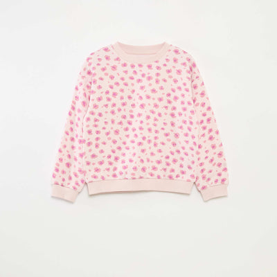 Sweat à manches longues avec imprimé ROSE