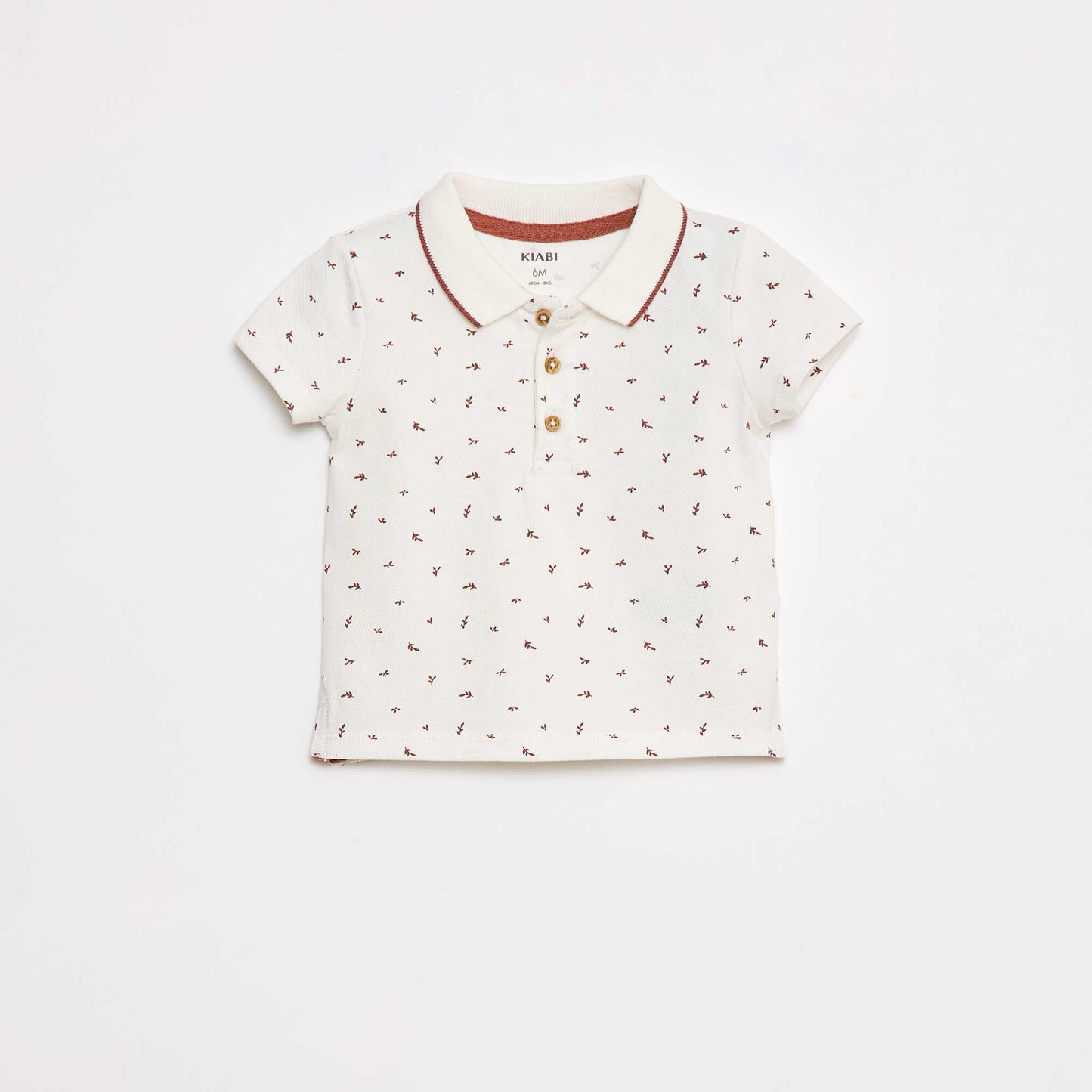 Polo en maille piquée imprimé BLANC