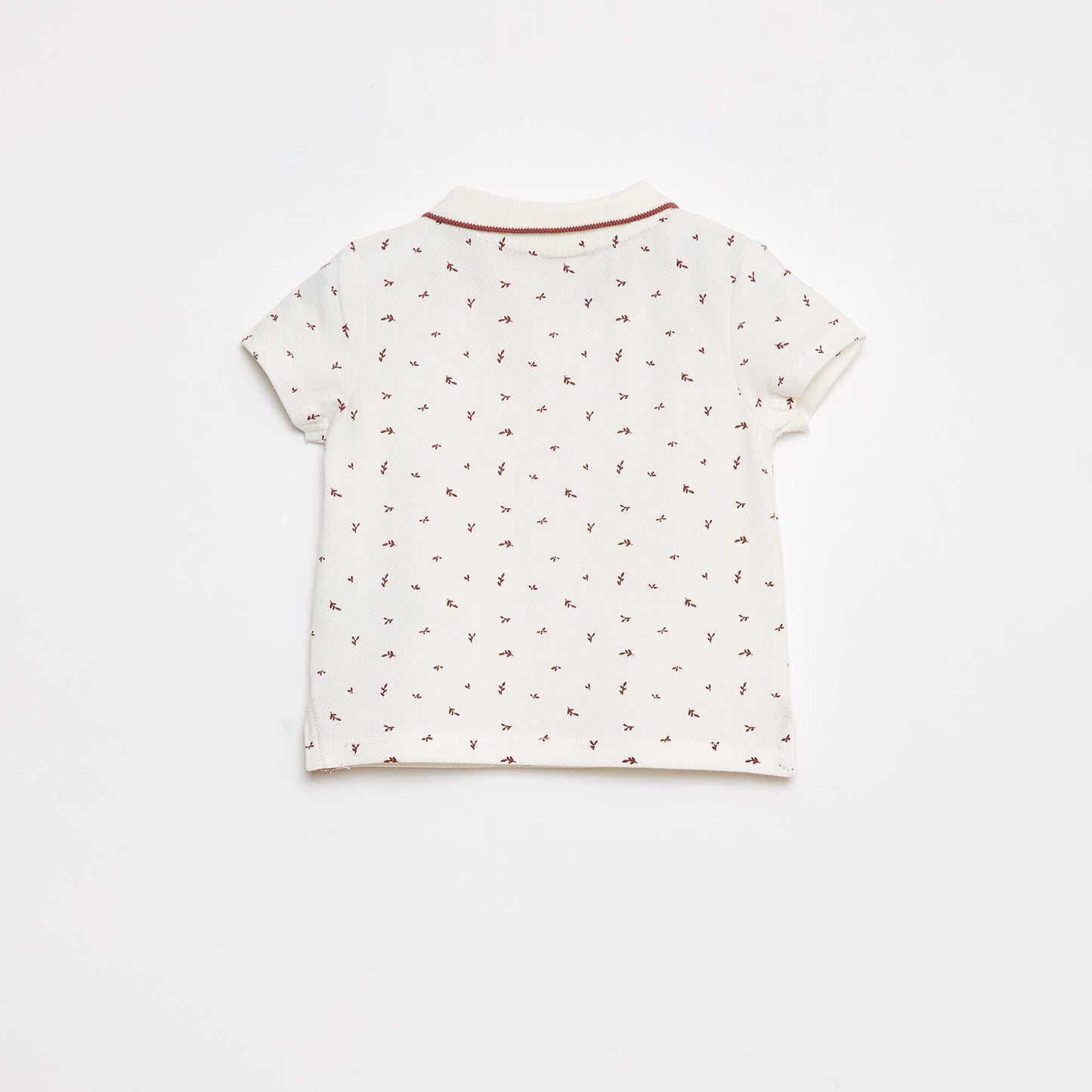 Polo en maille piquée imprimé BLANC
