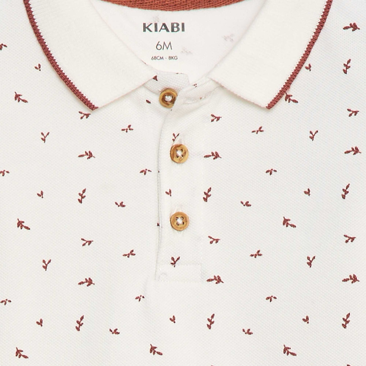 Polo en maille piquée imprimé BLANC