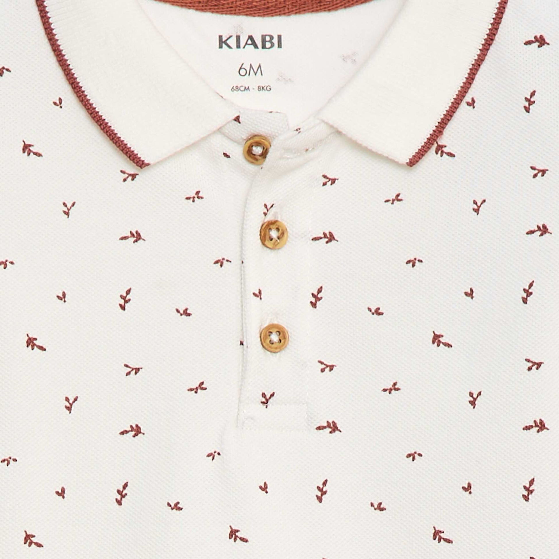 Polo en maille piquée imprimé BLANC