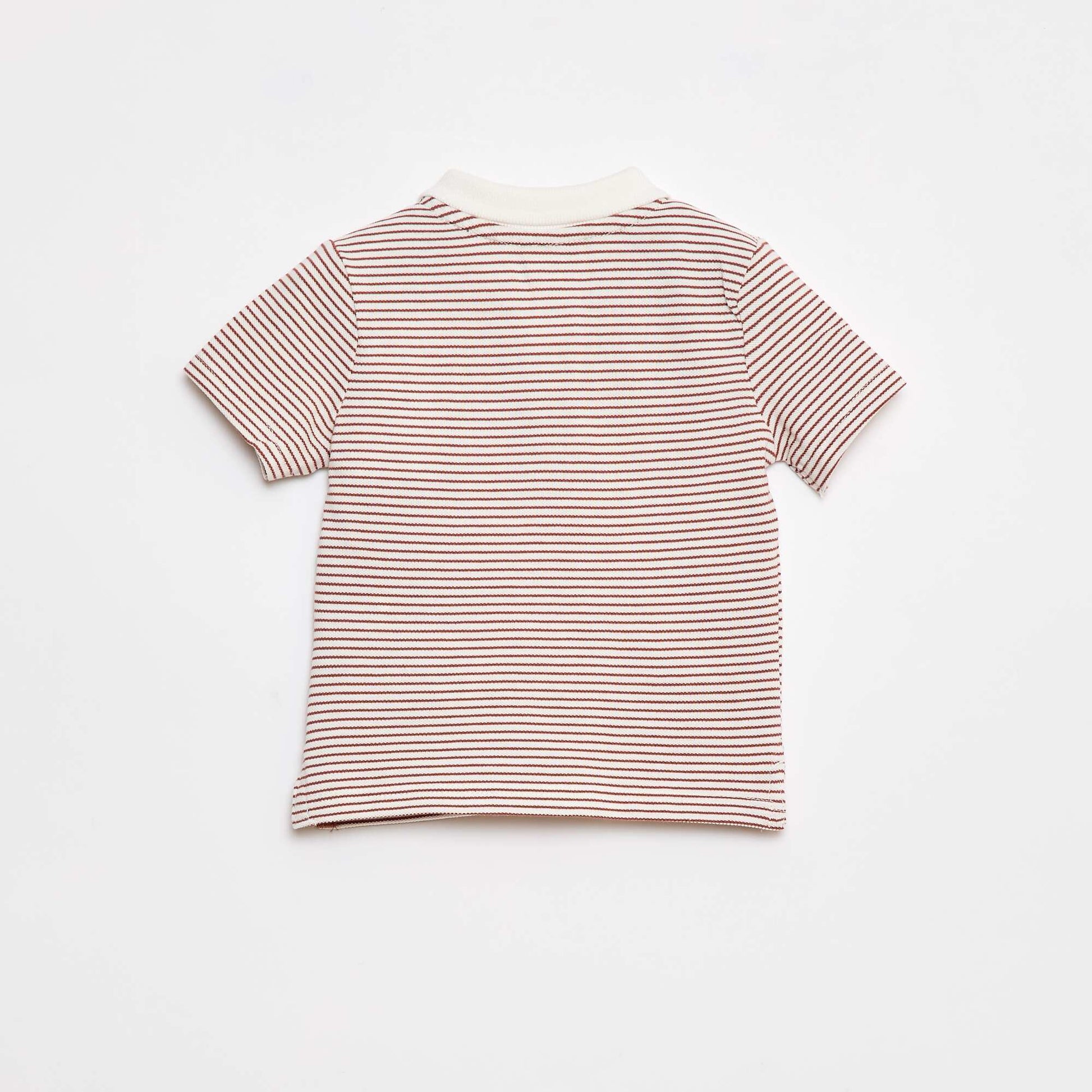 Polo en maille piquée imprimé BLANC