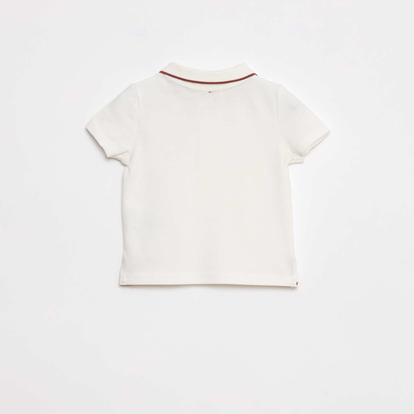 Polo en maille piquée imprimé BLANC