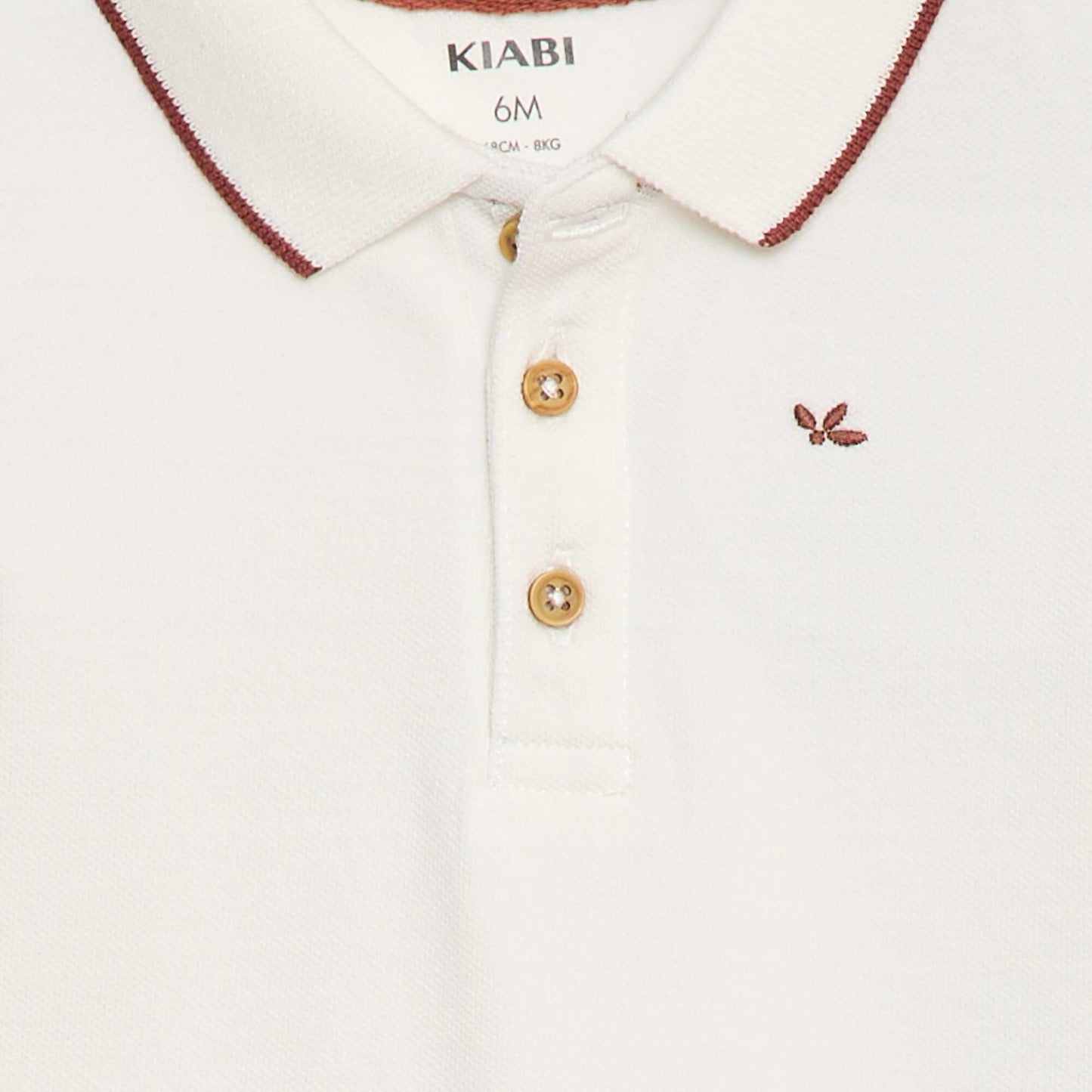Polo en maille piquée imprimé BLANC
