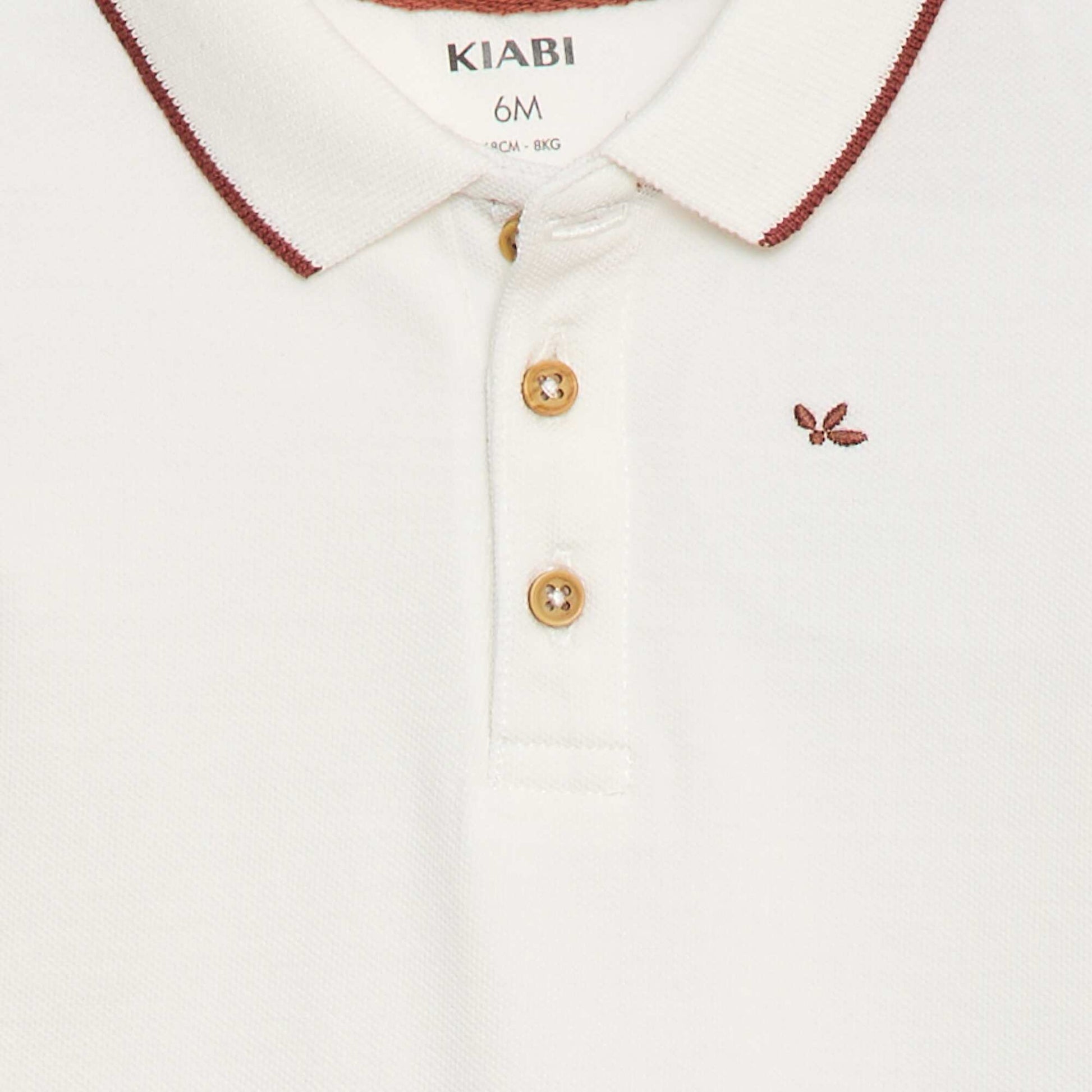 Polo en maille piquée imprimé BLANC