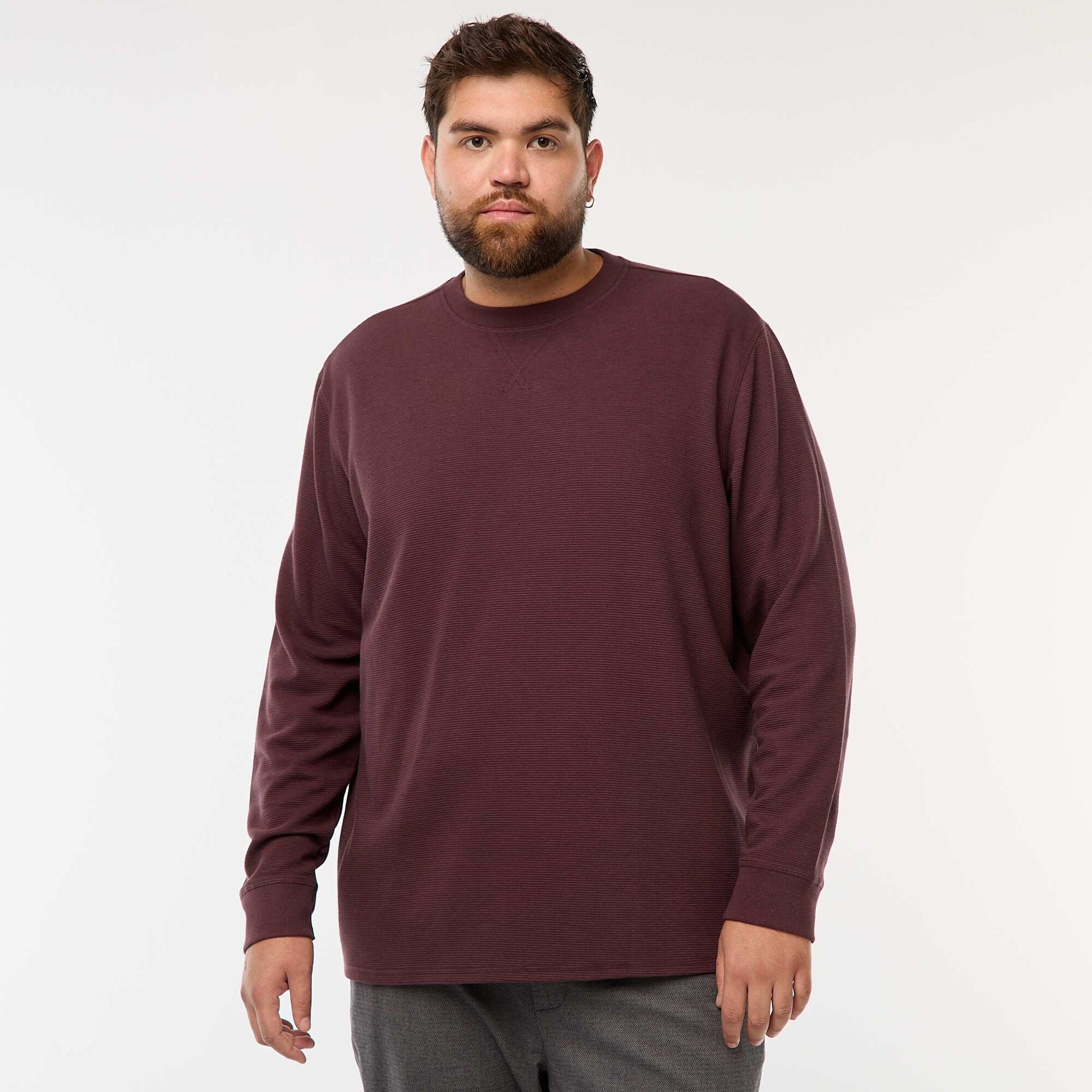 Pull en maille côtelée et col rond VIOLET