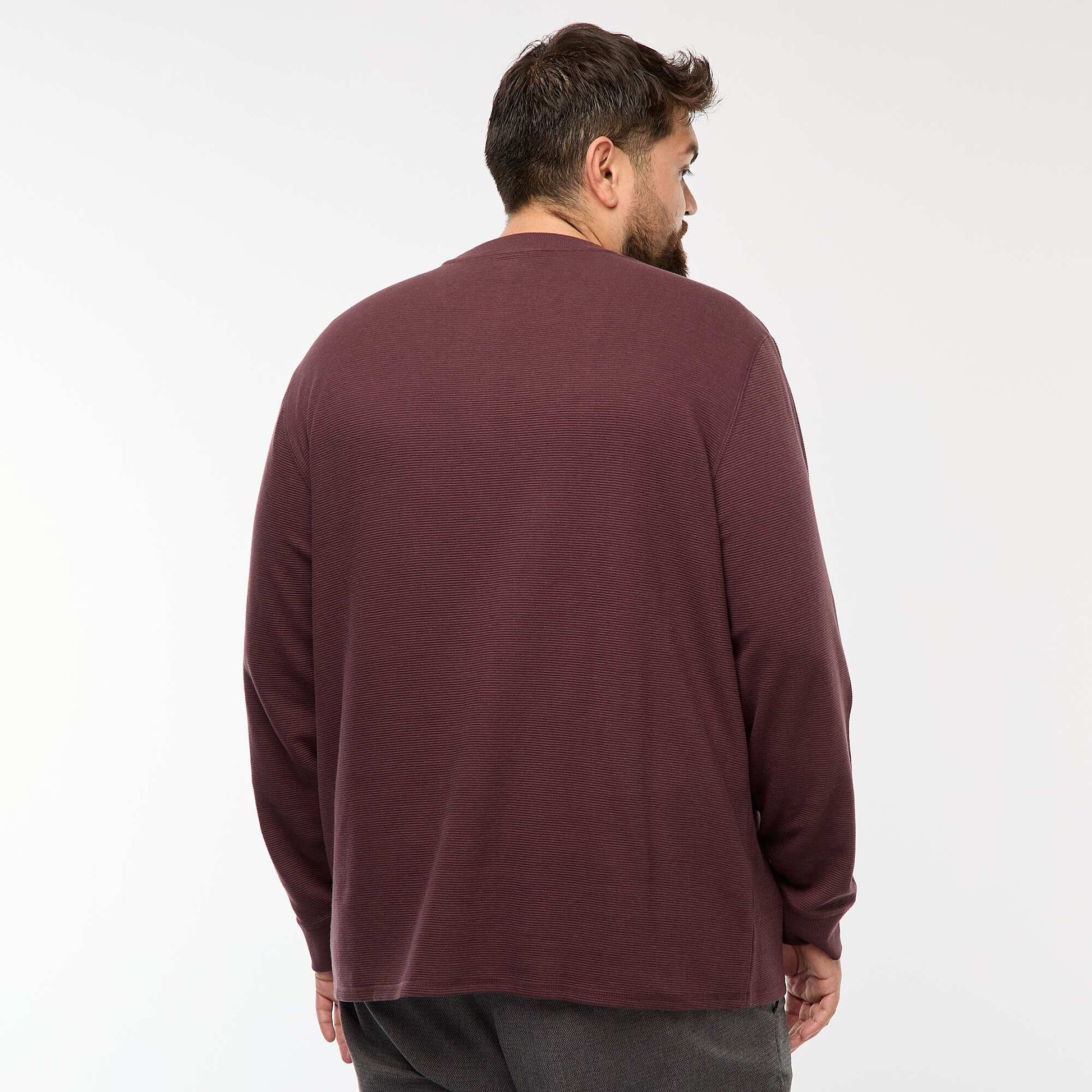 Pull en maille côtelée et col rond VIOLET