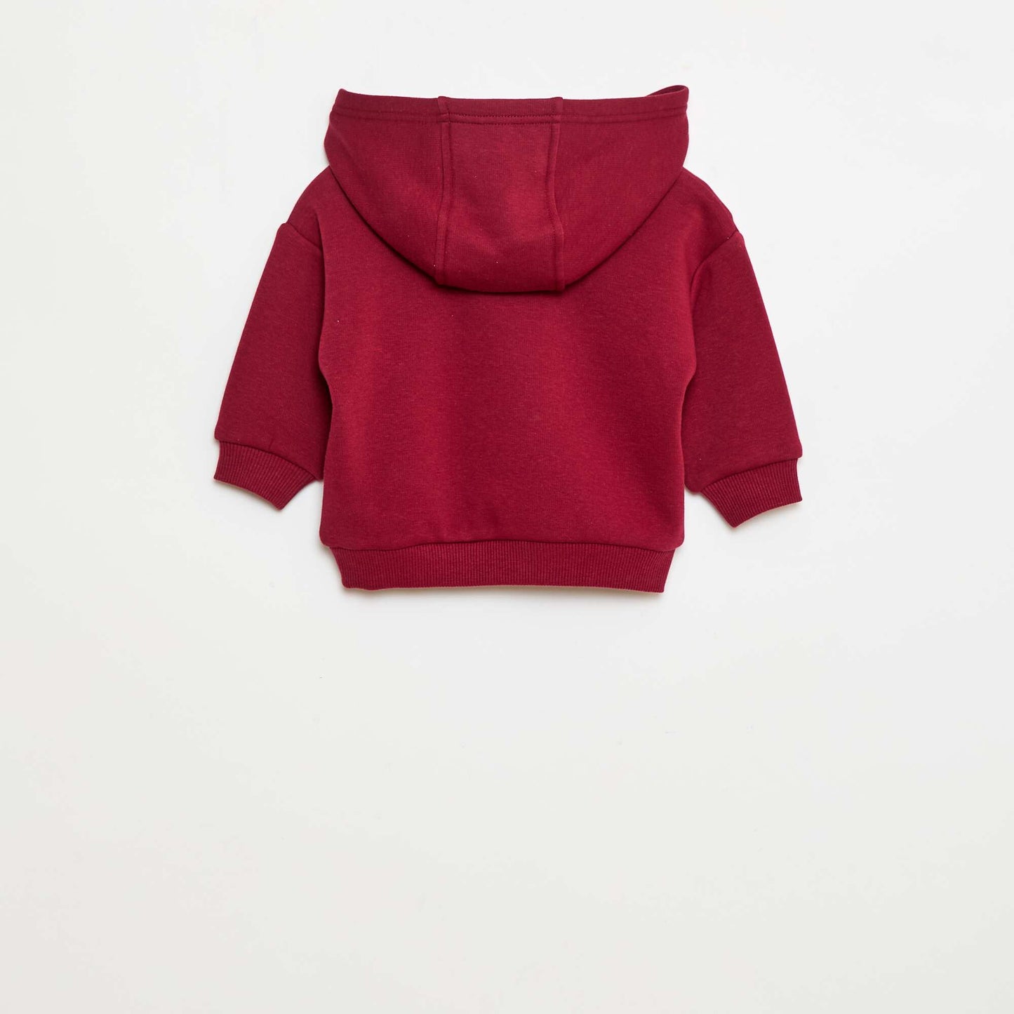 Sweat à capuche avec boutons et doublure chaude ROUGE