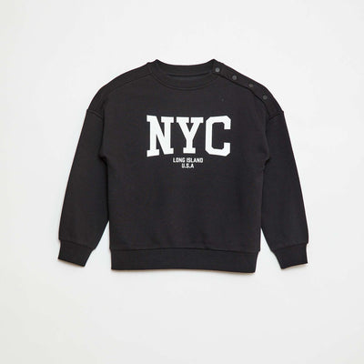 Sweat imprimé avec pressions aimantées - So Easy NOIR