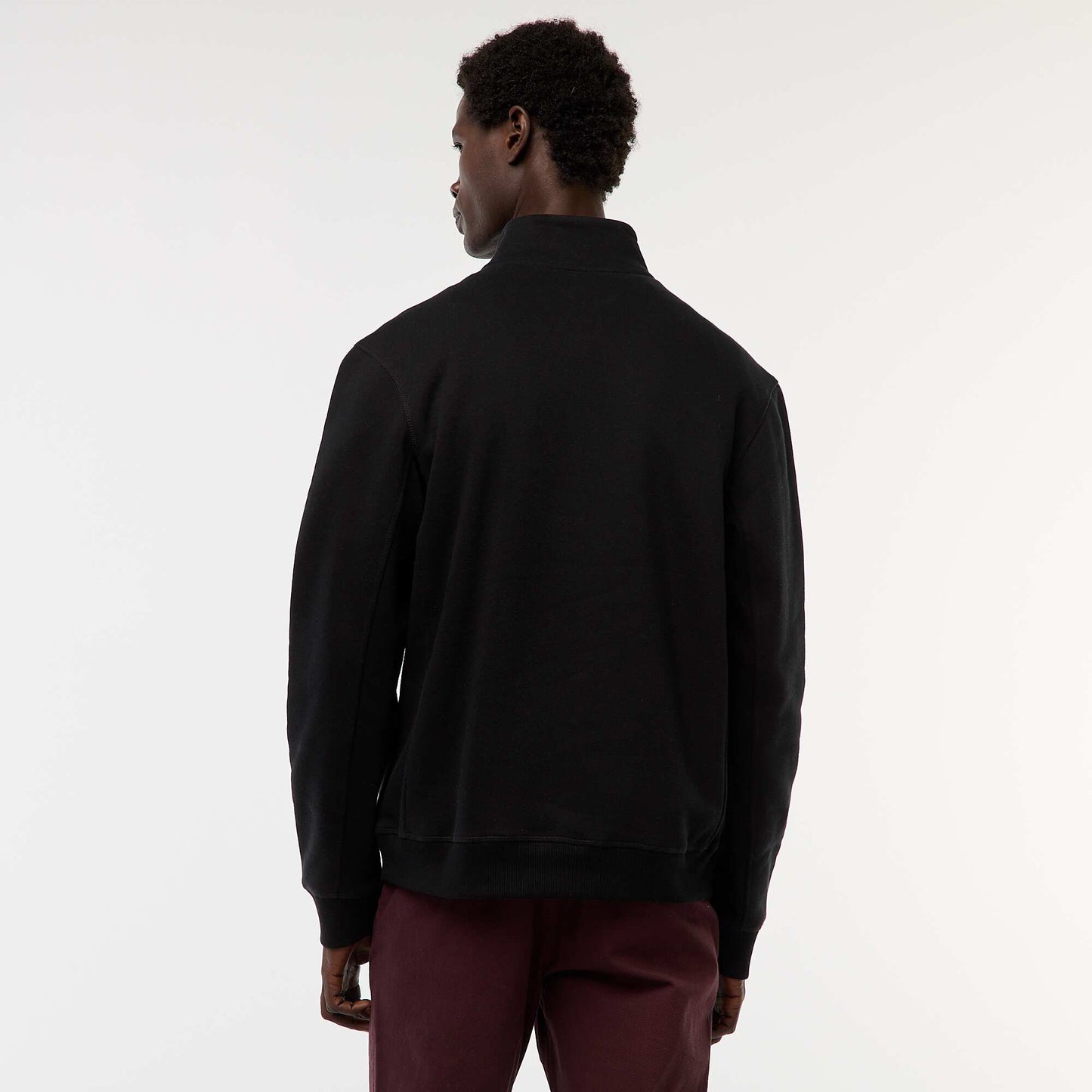 Sweat camionneur avec col montant zippé NOIR