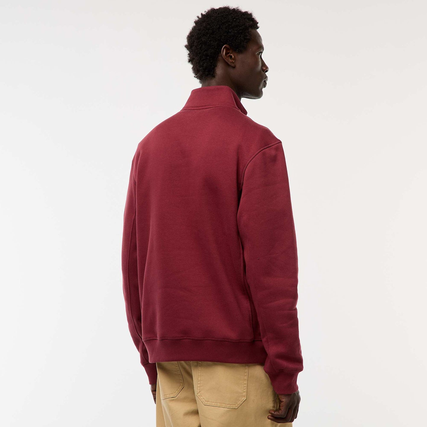 Sweat camionneur avec col montant zippé ROUGE