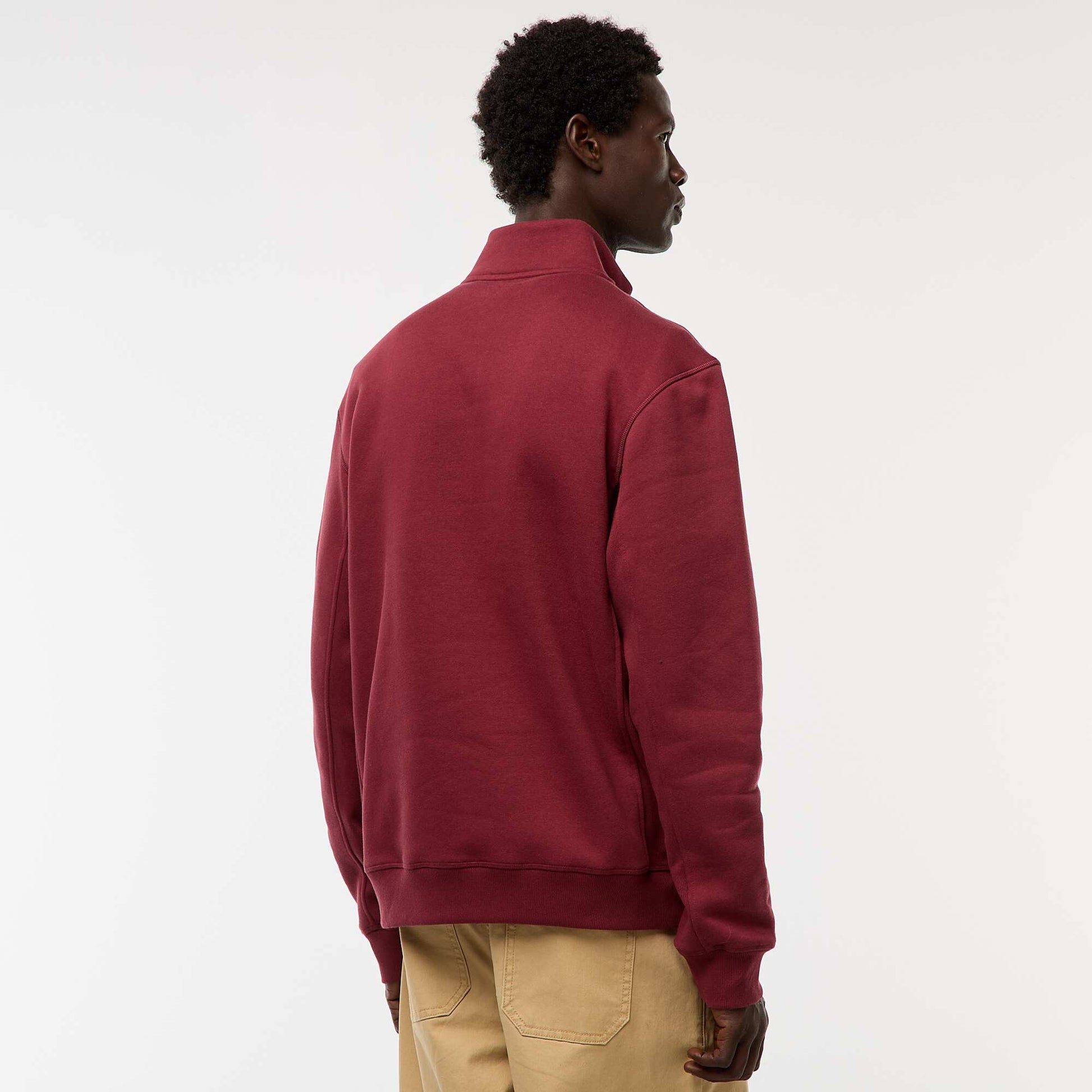 Sweat camionneur avec col montant zippé ROUGE