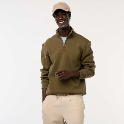 Sweat camionneur avec col montant zippé KAKI