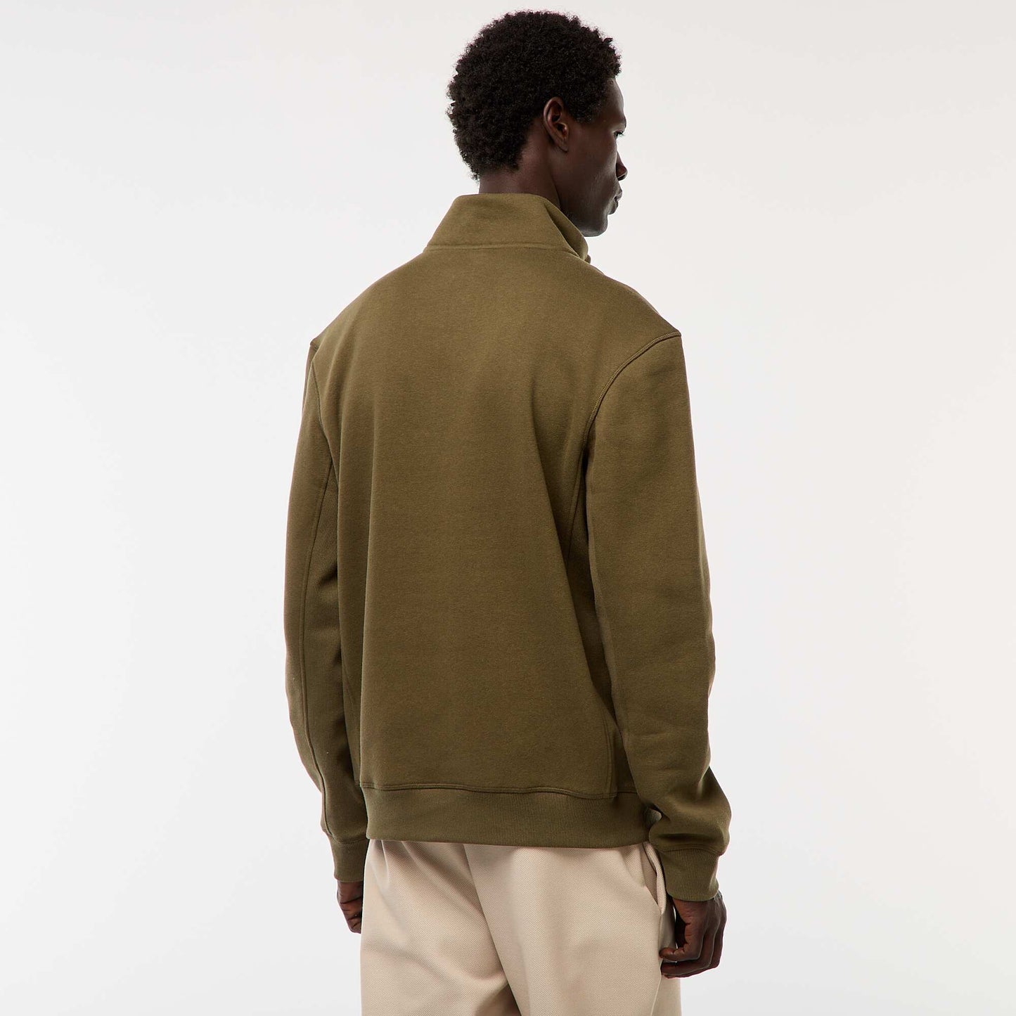 Sweat camionneur avec col montant zippé KAKI