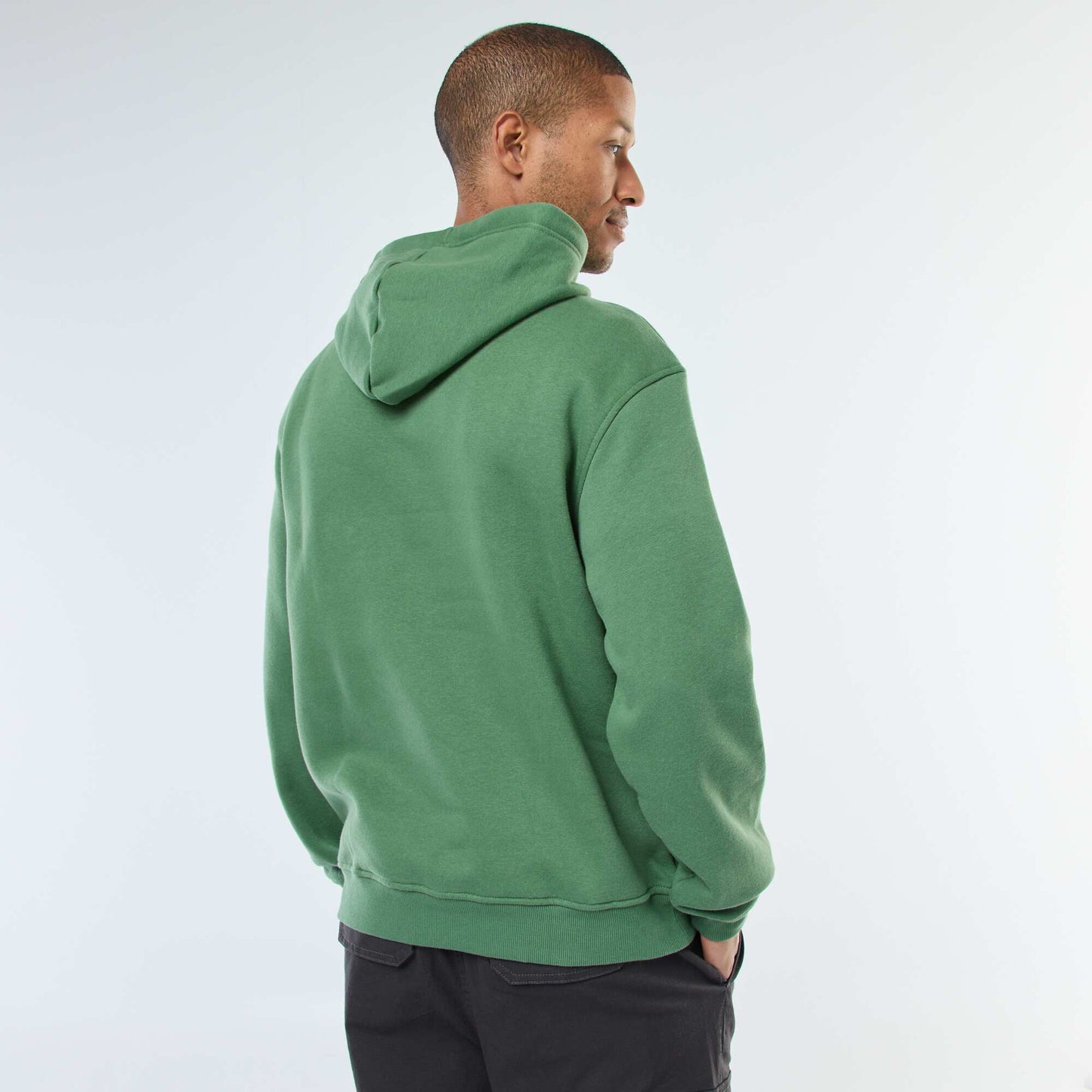 Sweat à capuche en molleton gratté avec poche kangourou VERT