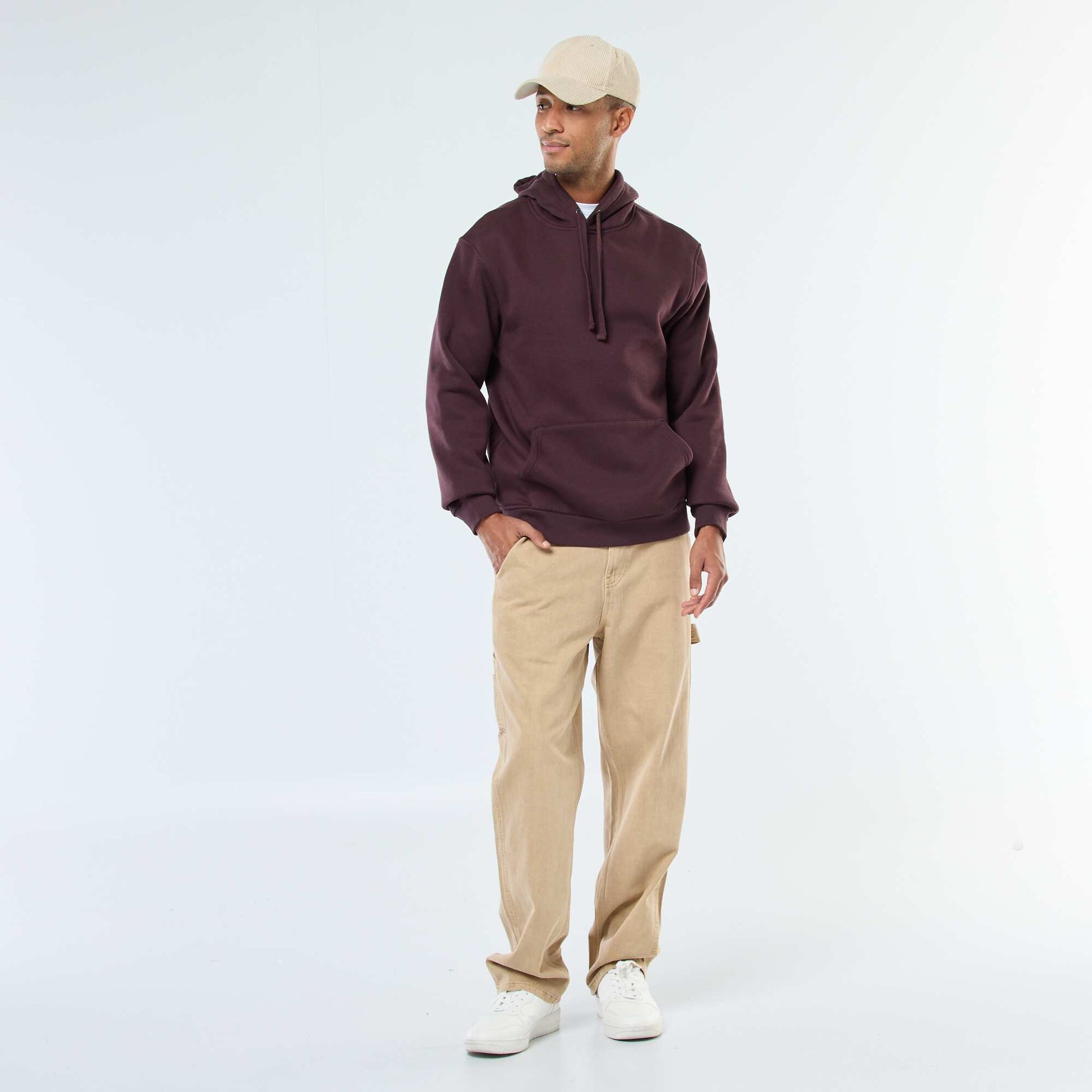 Sweat à capuche en molleton gratté avec poche kangourou VIOLET