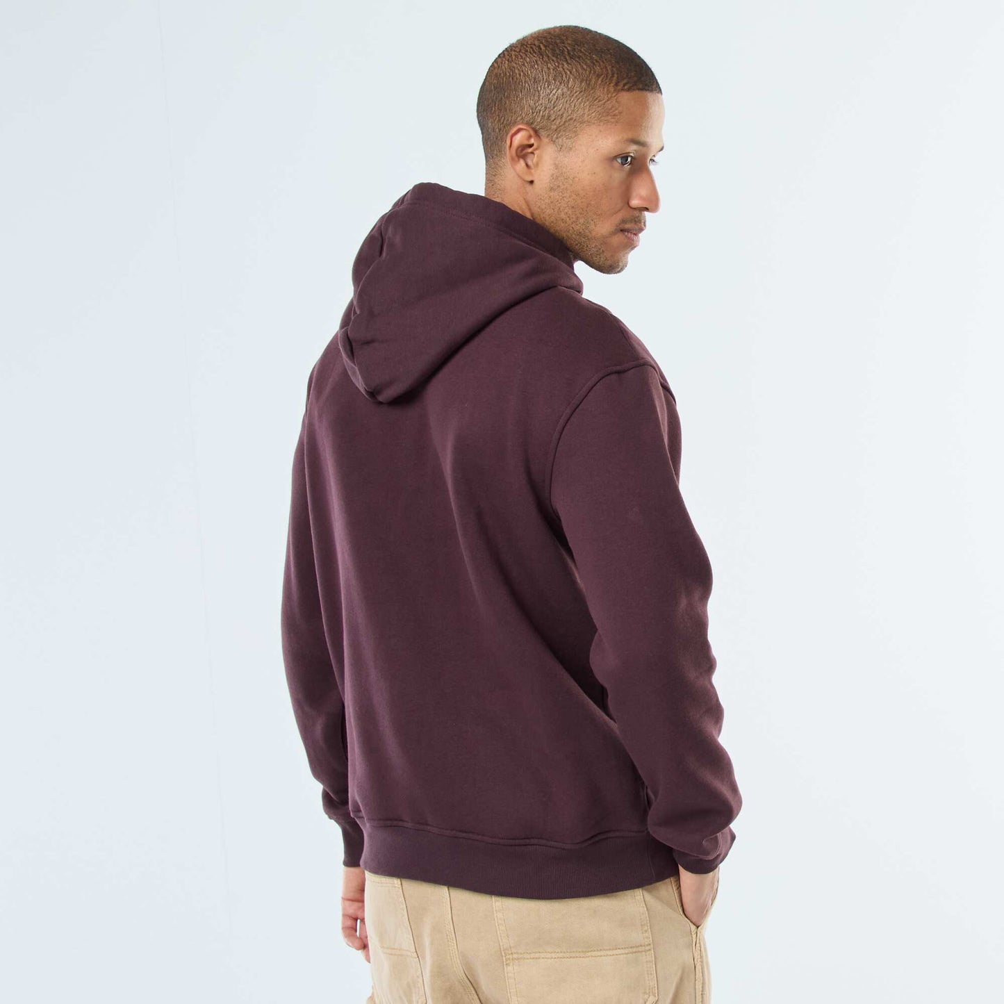 Sweat à capuche en molleton gratté avec poche kangourou VIOLET