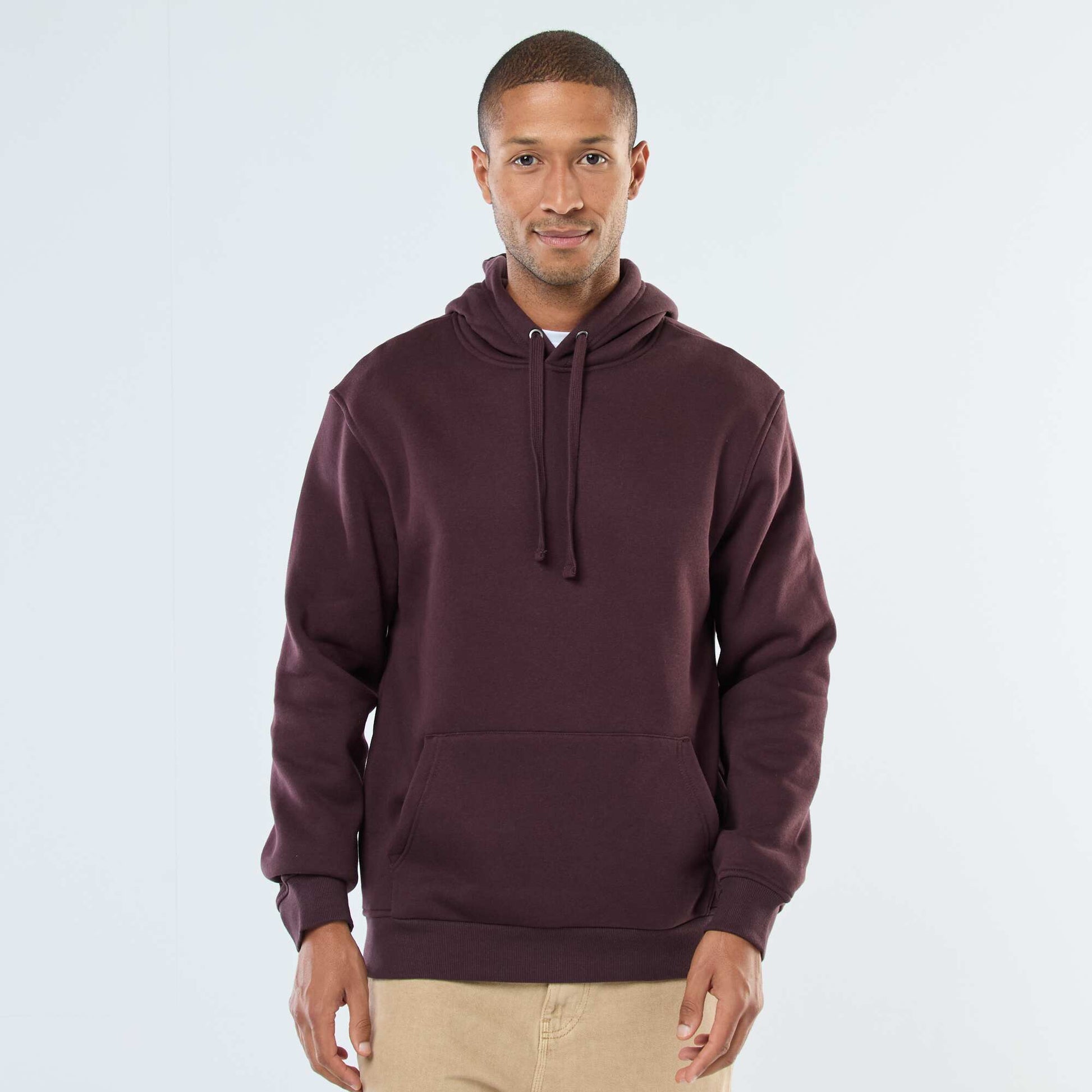 Sweat à capuche en molleton gratté avec poche kangourou VIOLET