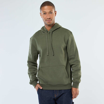 Sweat à capuche en molleton gratté avec poche kangourou VERT