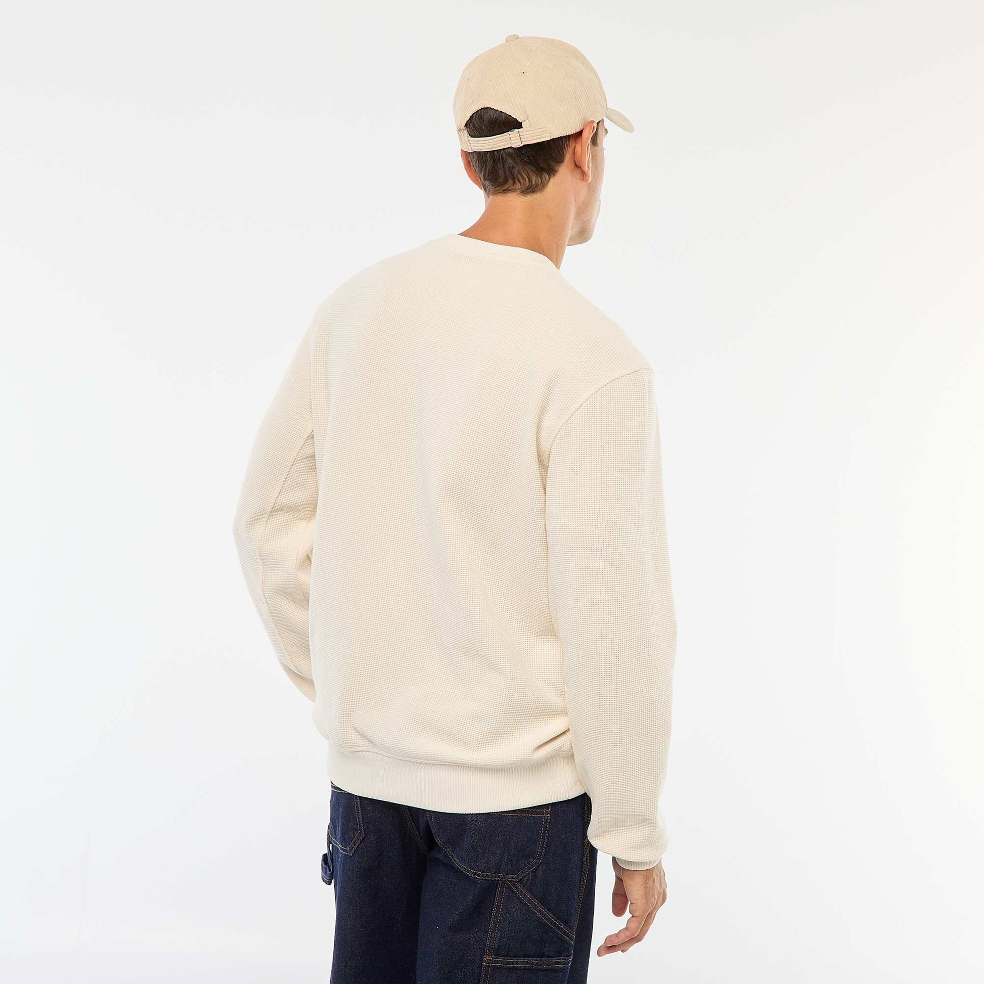 Pull en maille fantaisie coupe regular BLANC