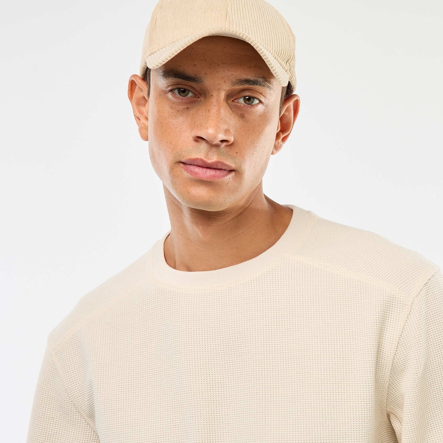 Pull en maille fantaisie coupe regular BLANC