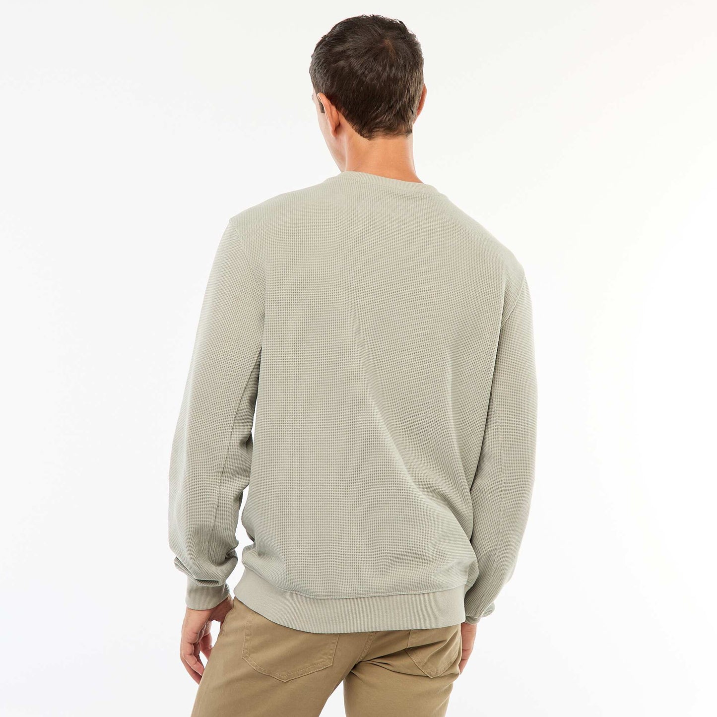 Pull en maille fantaisie coupe regular VERT