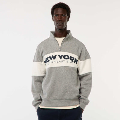 Sweat camionneur avec col montant zippé GRIS