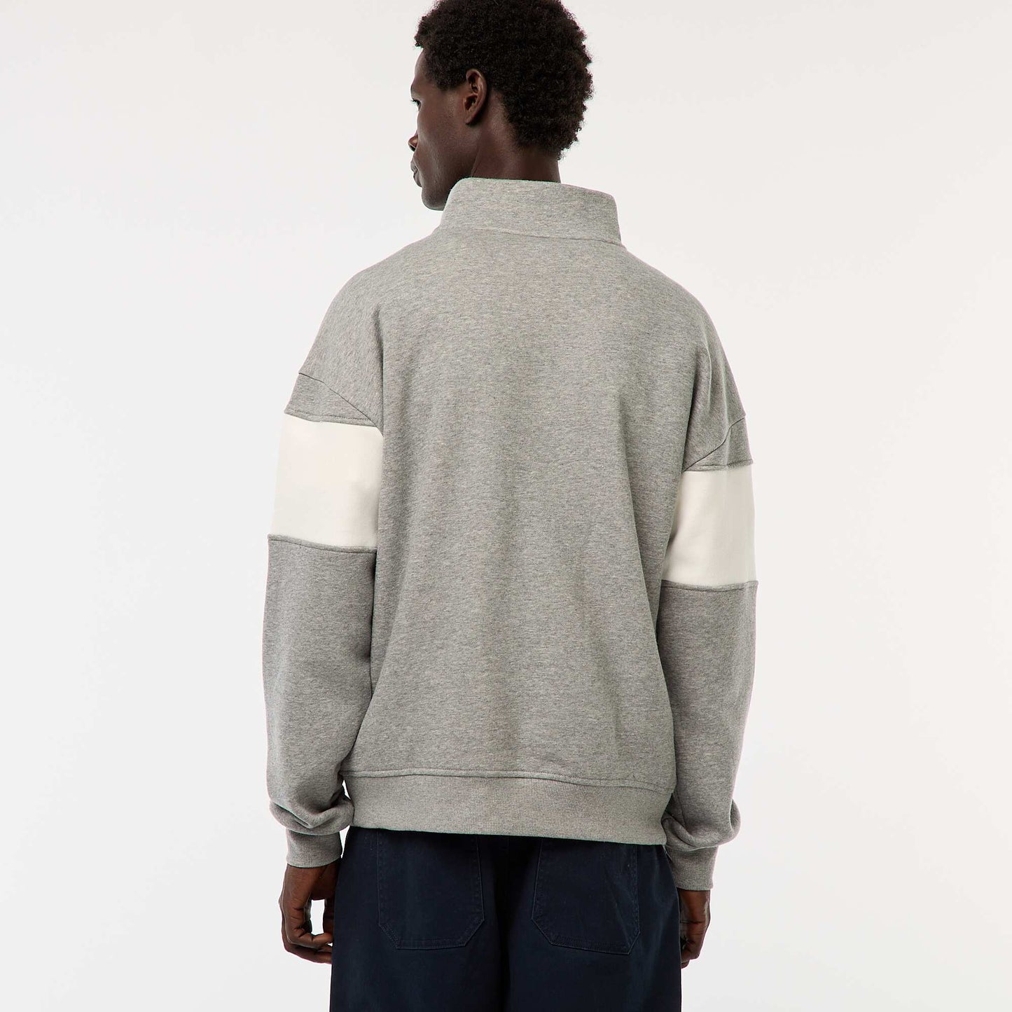 Sweat camionneur avec col montant zippé GRIS